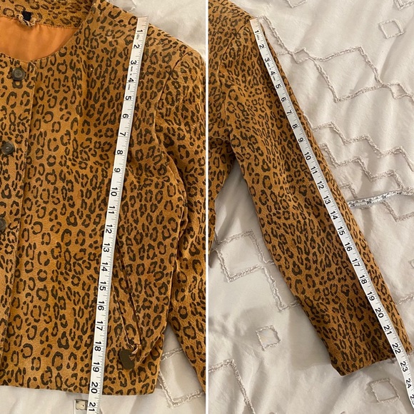 vintage wildcats genuine suede leopard print jacket - Picture 8 of 16